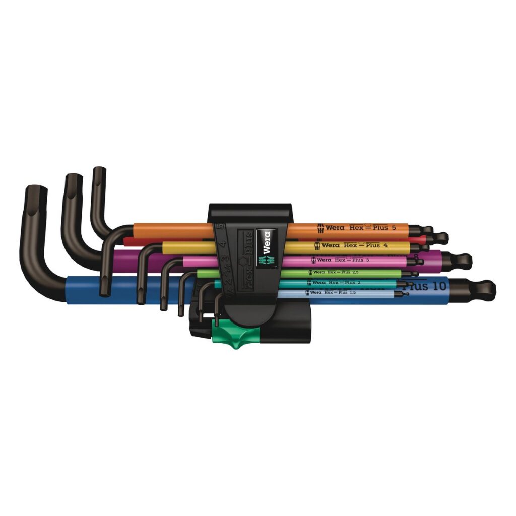 Wera 950/9 Hex-Plus Multicolour 1 SB (05073593001) – 9-dielna sada uhlových imbusových kľúčov 1,5–10 mm s guľovým koncom