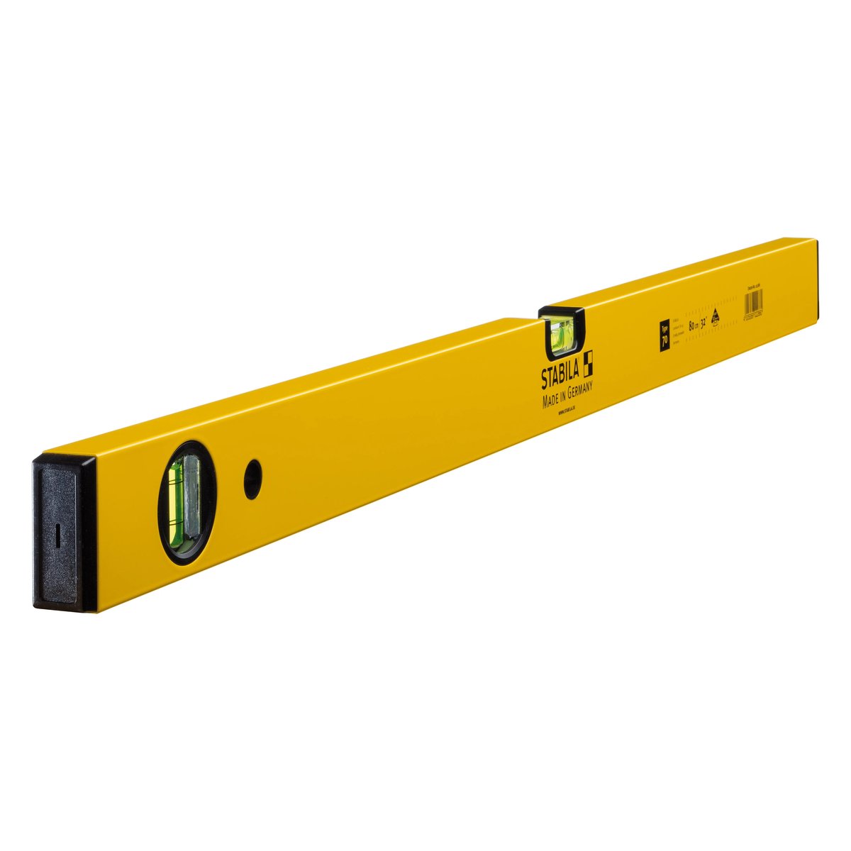 Stabila Type 70 (02284 / 02286 / 02288) – hliníková vodováha s 2 libelami, dĺžka 60 / 80 / 100 cm